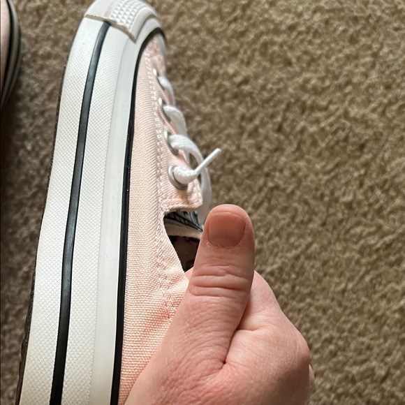 Converse Pink /peach  Canvas Low-Top Sneakers with White Soles - Picture 5 of 10